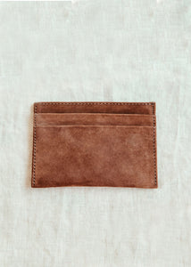 inside view of brown nubeck leather wallet